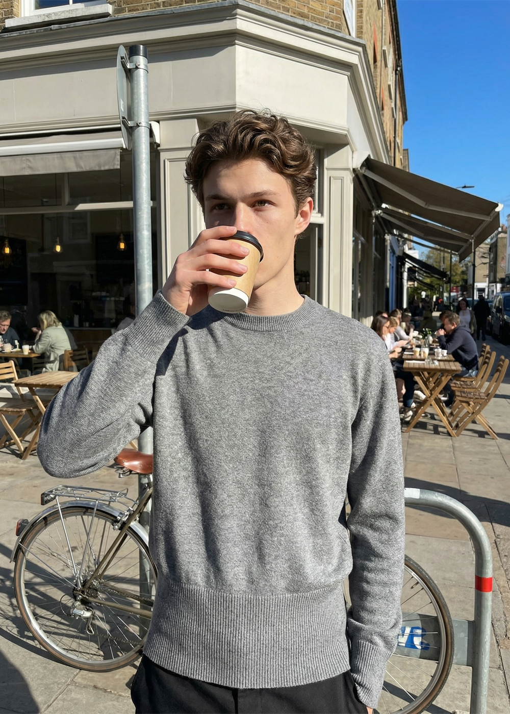 [Cashmere 100%] Basic Cashmere Crewneck - Front