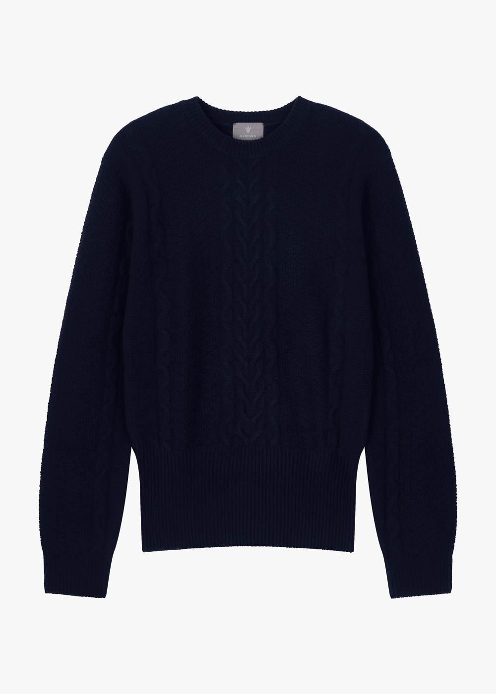 [Cashmere 100%] Aran Type Cashmere Crewneck - Model