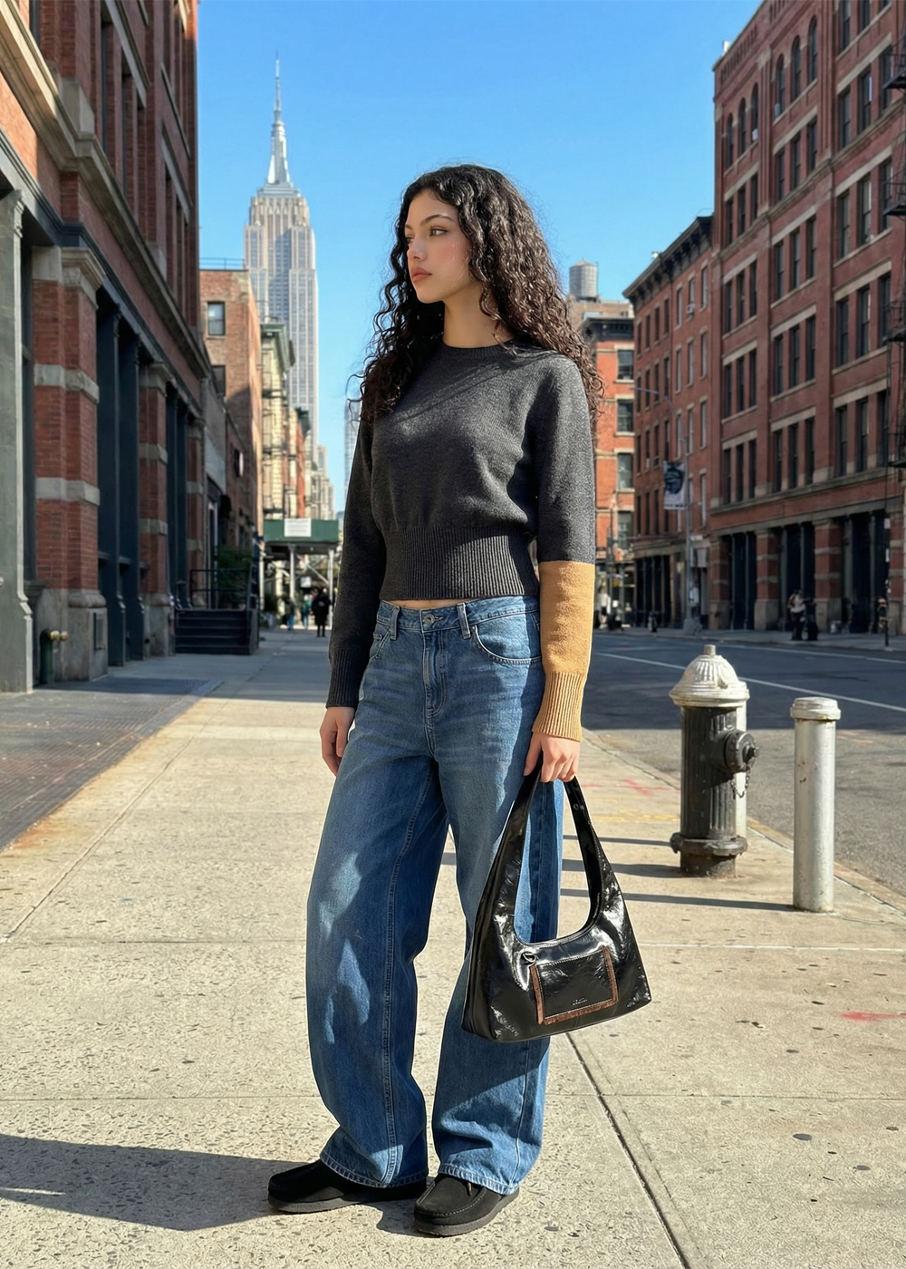 [Cashmere 100%] Football Cashmere Crewneck - Front